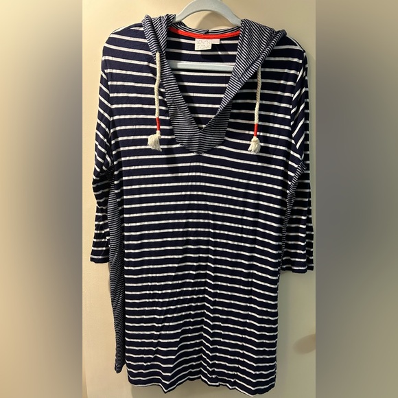 Beach Break nautical swim cover up. - Picture 1 of 3